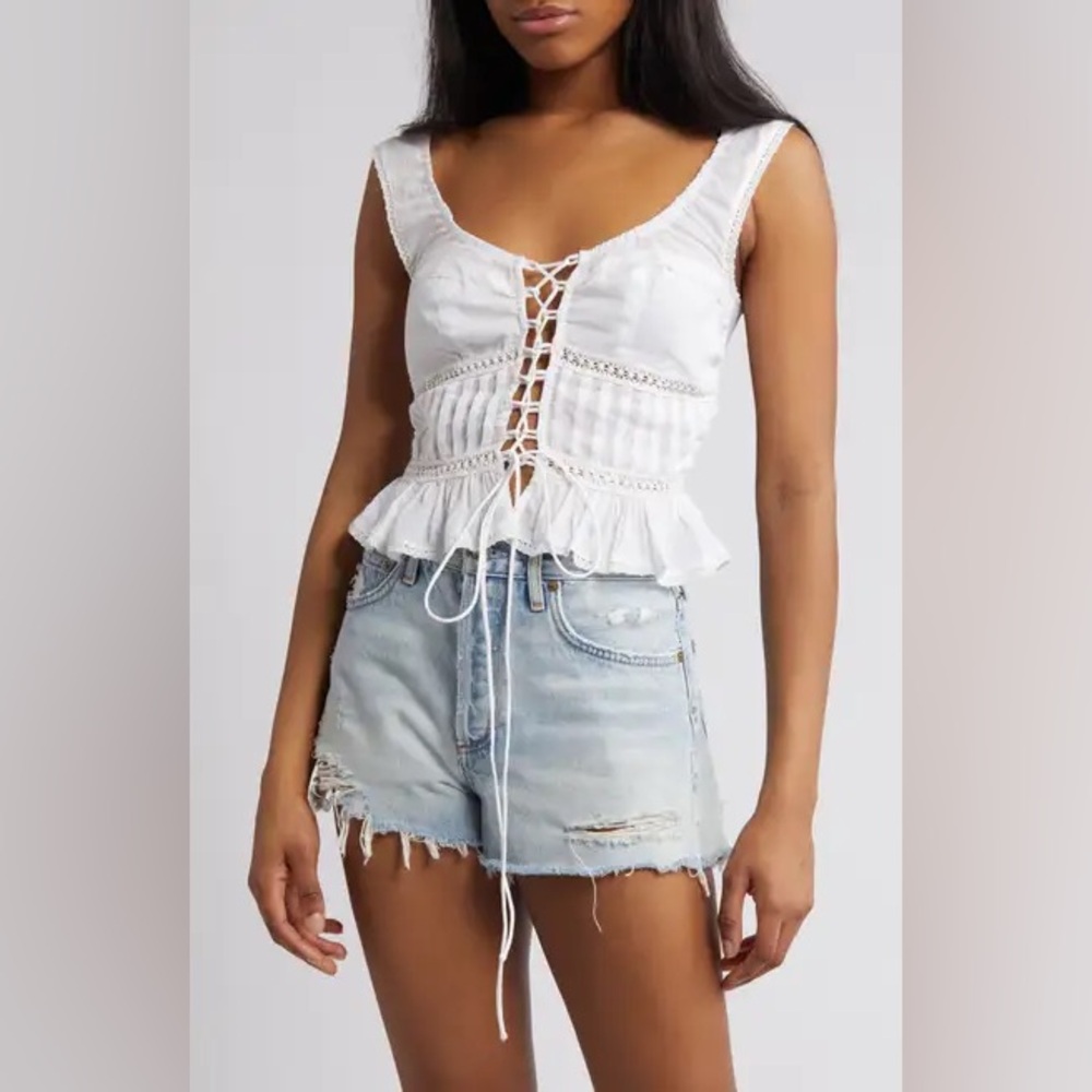 ASOS prairie lace-up sleeveless top